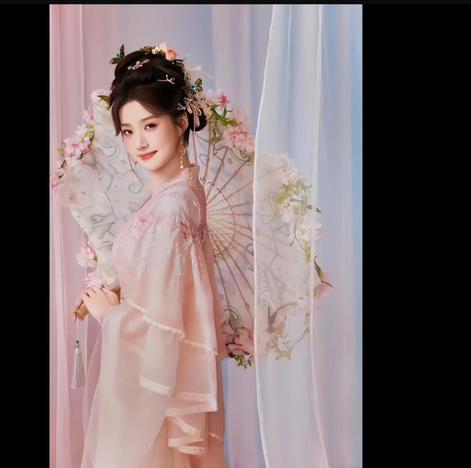 开云电竞网站:卢昱晓粉裙手持花伞眼角含情又纯又欲！